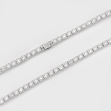 Micro Clustered Tennis Chain (Silver) - 5mm