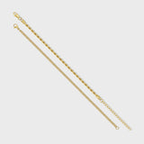 Women's Micro Cuban + Rope Bracelet Stack (Gold)