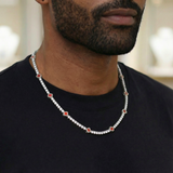 Red Clover Tennis Chain + Bracelet (Silver) - 4mm