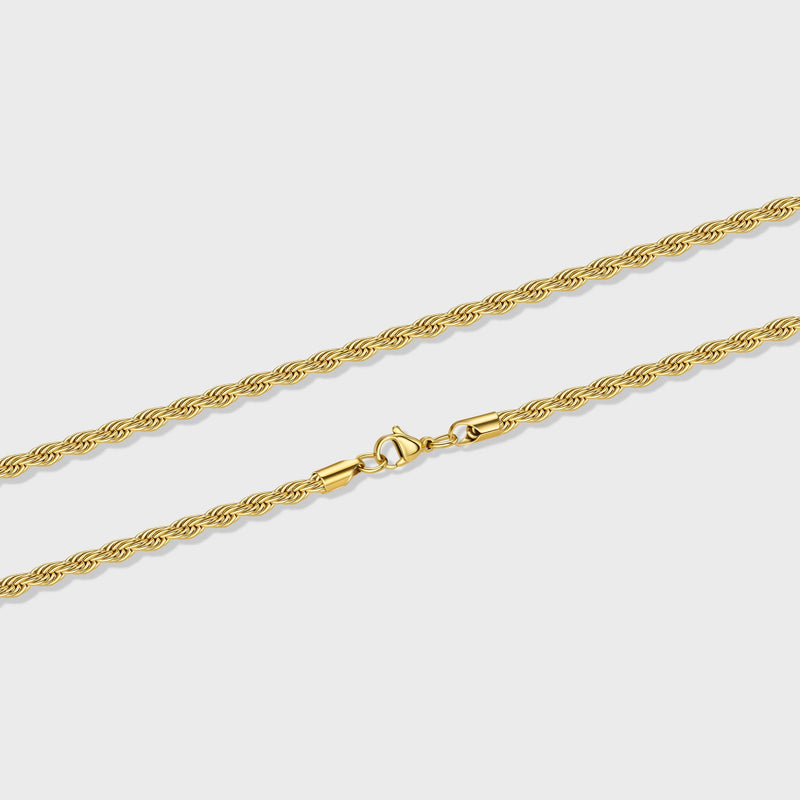 Women's Rope Chain (Gold) - 4mm