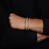 Tennis 5mm + Tennis 3mm Bracelet Stack (Gold)