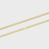 Women's Tennis Chain + Bracelet (Gold) - 3mm