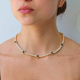 Women's Black Clover Tennis Chain (Gold) - 4mm