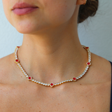 Women's Red Clover Tennis Chain (Gold) - 4mm