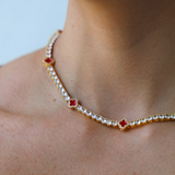 Women's Red Clover Tennis Chain (Gold) - 4mm