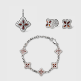 Red Clover Icon Pendant + Bracelet + Earrings