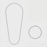 Micro Cuban Link Chain + Bracelet (Silver) - 3mm