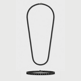 Tennis Chain + Bracelet (Black) - 4mm