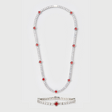 Red Clover Tennis Chain + Bracelet (Silver) - 4mm