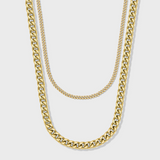 Women's Cuban 5mm + Micro Cuban Stack (Gold)