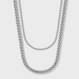 Women's Cuban 5mm + Micro Cuban Stack (Silver)