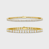 Tennis 5mm + Tennis 3mm Bracelet Stack (Gold)