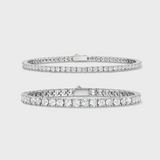 Tennis 5mm + Tennis 3mm Bracelet Stack (Silver)