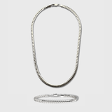 Miami Cuban Link Chain + Bracelet (Silver) - 5mm