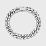 Cuban Link Chain + Bracelet (Silver) - 12mm