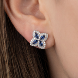 Blue Clover Icon Earrings