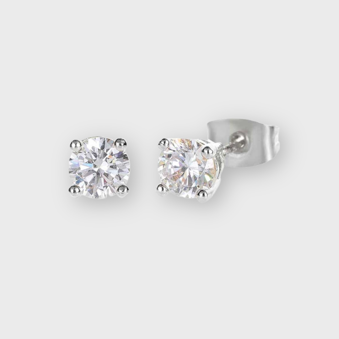 White - Traditional German Silver-Plated Classic Stud Earrings 40 main image 1