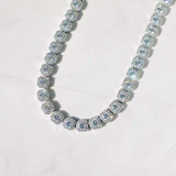 Women's Clustered Tennis Chain (Silver) - 8mm