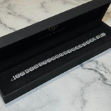 Women's Clustered Tennis Bracelet (Silver) - 8mm