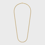 Women's Round Box Chain (Gold) - 3mm