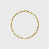 Women's Micro Cuban Link Chain + Bracelet (Gold) - 3mm
