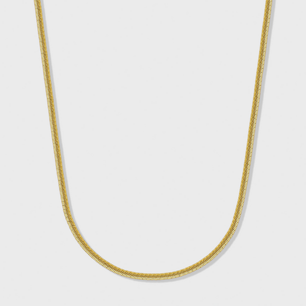 Women's Flat Snake Chain (Gold) - 2mm