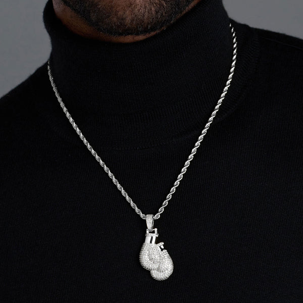 Boxing Gloves Pendant (Silver)