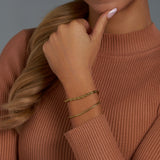 Women's Micro Cuban + Rope Bracelet Stack (Gold)