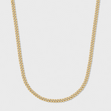 Women's Micro Cuban Link Chain + Bracelet (Gold) - 3mm