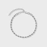 Women's Rope Bracelet (Silver) - 4mm
