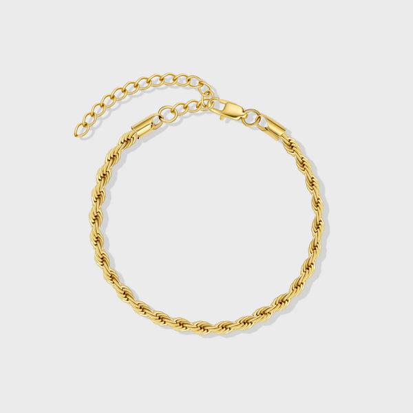 Women's Rope Bracelet (Gold) - 4mm