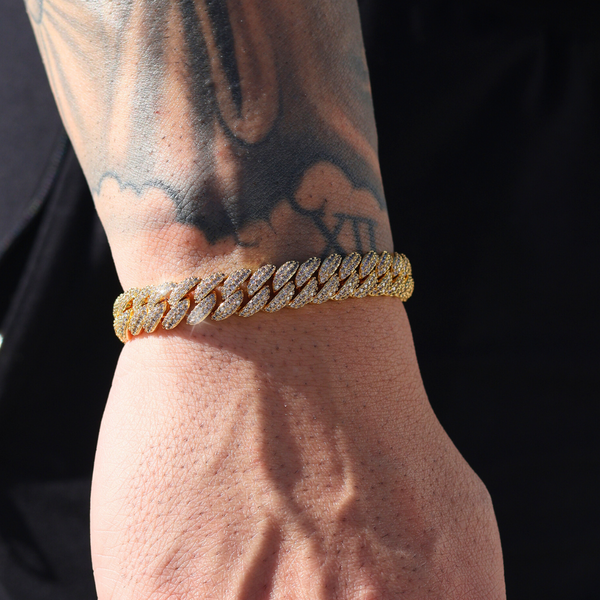 Iced Cuban Bracelet (Gold) - 10mm