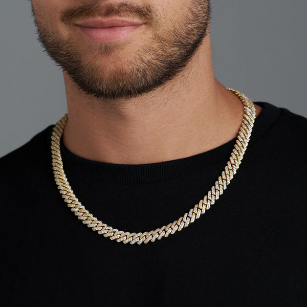Iced Prong Cuban Chain (Gold) - 10mm