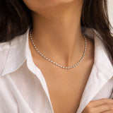 Women's Oval Bead Chain (Silver) - 2.5mm