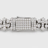 Iced Cross Bracelet (Silver) - 12mm