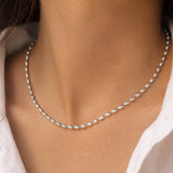 Women's Oval Bead Chain (Silver) - 2.5mm