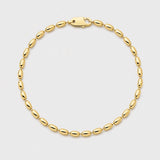 Oval Bead Bracelet (Gold) - 2.5mm