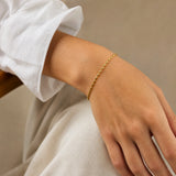 Women's Oval Bead Bracelet (Gold) - 2.5mm