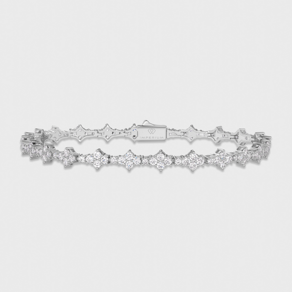 Women's Honeycomb Tennis Bracelet (Silver) - 6.5mm