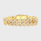 Iced Prong Cuban Bracelet (Gold) - 20mm