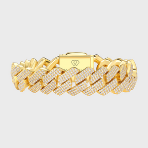 Iced Prong Cuban Bracelet (Gold) - 20mm