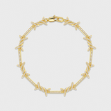 Iced Barbed Wire Bracelet (Gold) - 6mm