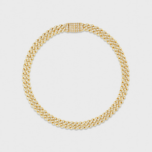 Iced Micro Prong Cuban Bracelet (Gold) - 6mm