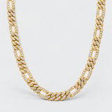 Iced Figaro Chain (Gold) - 7mm