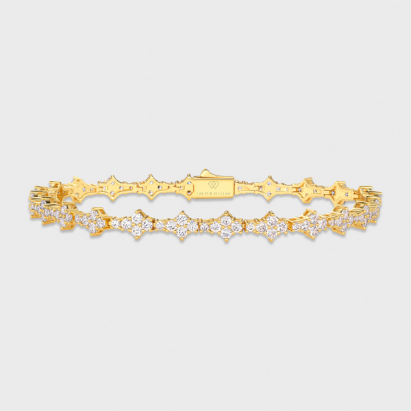 Women's Honeycomb Tennis Bracelet (Gold) - 6.5mm