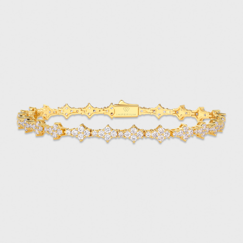 Women's Honeycomb Tennis Bracelet (Gold) - 6.5mm