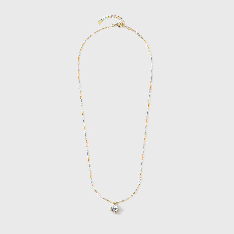 Moissanite Round 1ctw Solitaire Necklace (Gold)