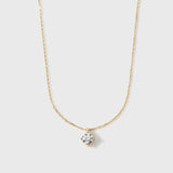 Moissanite Round 1ctw Solitaire Necklace (Gold)