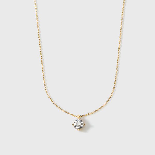 Moissanite Round 1ctw Solitaire Necklace (Gold)