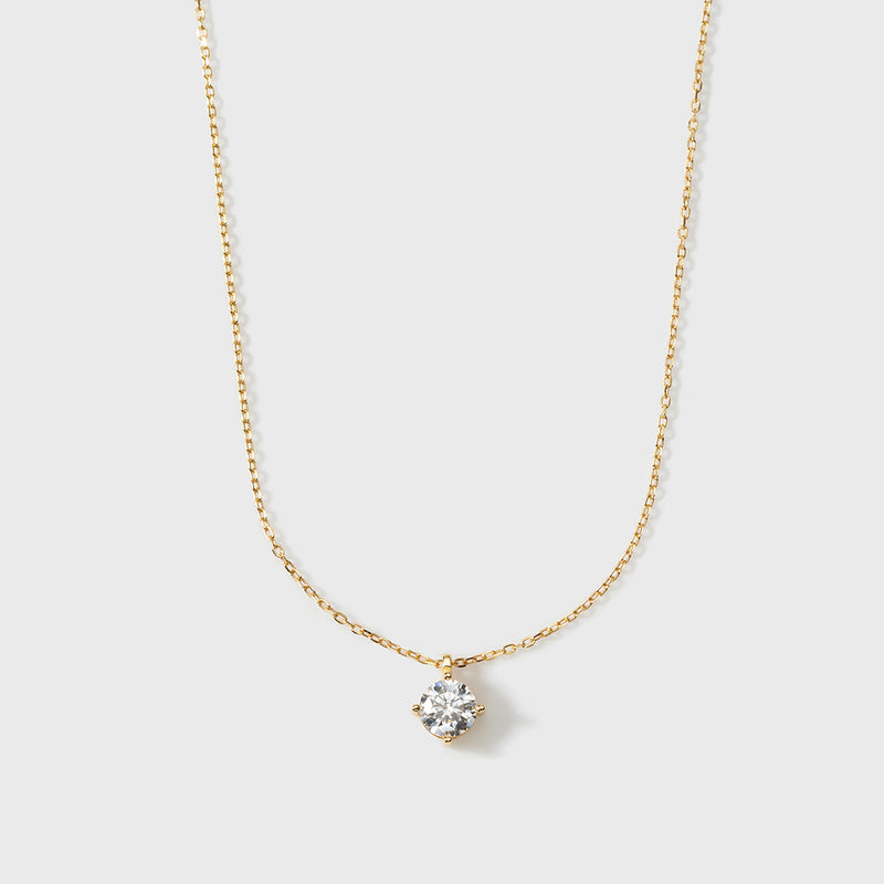 Moissanite Round 1ctw Solitaire Necklace (Gold)